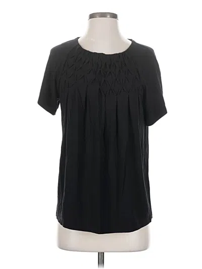 Pre-owned Chico's Short Sleeve Blouse In Black