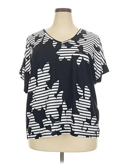 Pre-owned Chico's Short Sleeve Blouse In Black