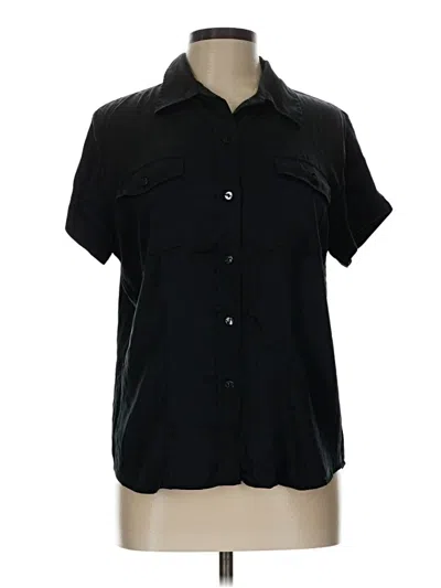 Pre-owned Chico's Short Sleeve Blouse In Black
