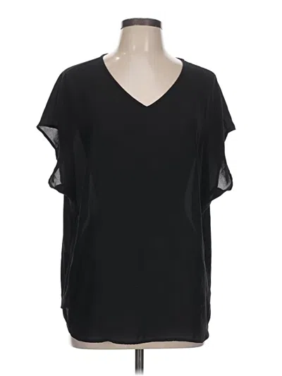 Pre-owned Chico's Short Sleeve Blouse In Black