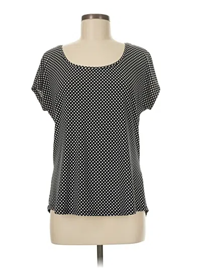 Pre-owned Chico's Short Sleeve Blouse In Black