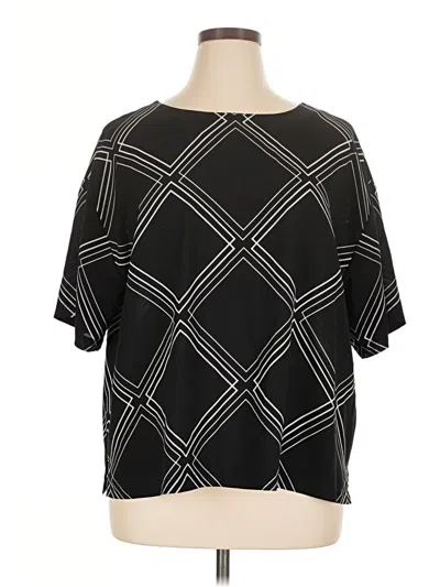 Pre-owned Chico's Short Sleeve Blouse In Black