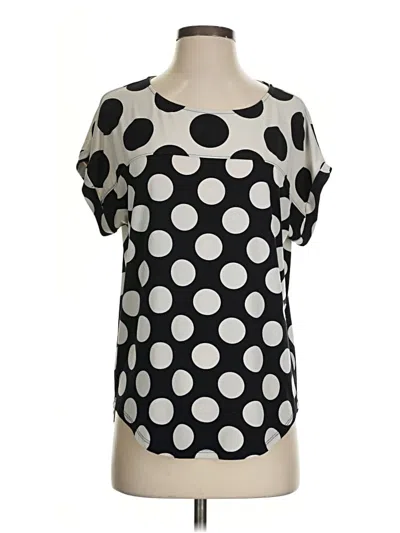 Pre-owned Chico's Short Sleeve Blouse In Black