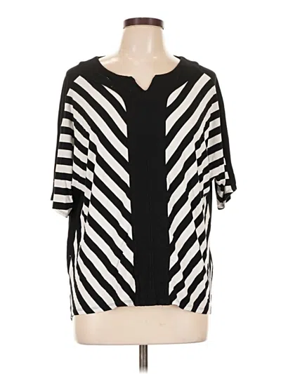 Pre-owned Chico's Short Sleeve Blouse In Black