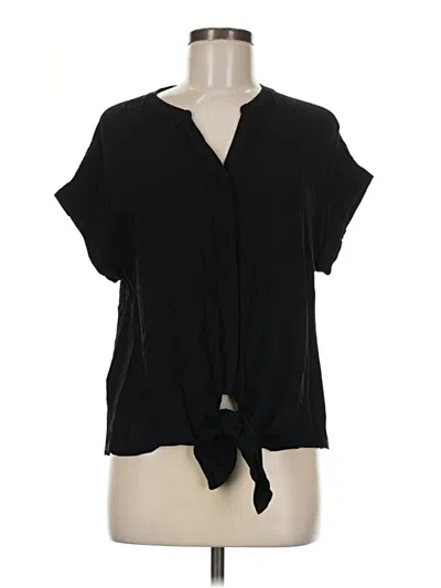 Pre-owned Chico's Short Sleeve Blouse In Black