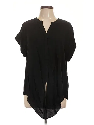 Pre-owned Chico's Short Sleeve Blouse In Black