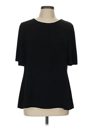 Pre-owned Chico's Short Sleeve Blouse In Black