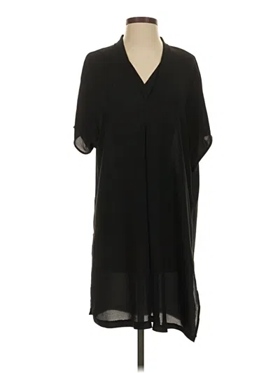 Pre-owned Chico's Short Sleeve Blouse In Black