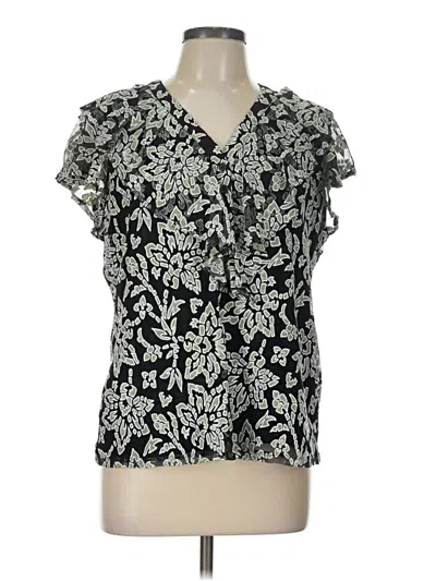 Pre-owned Chico's Short Sleeve Blouse In Black