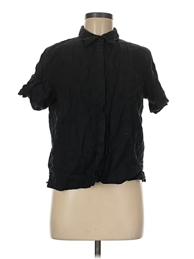 Pre-owned Chico's Short Sleeve Blouse In Black