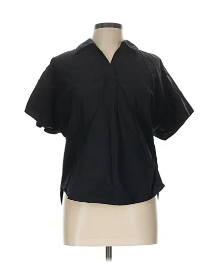 Pre-owned Chico's Short Sleeve Blouse In Black