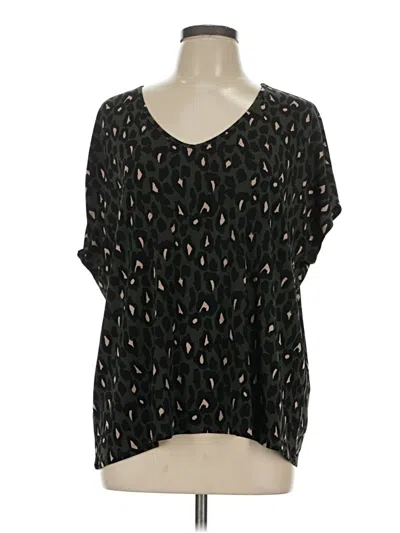 Pre-owned Chico's Short Sleeve Blouse In Black