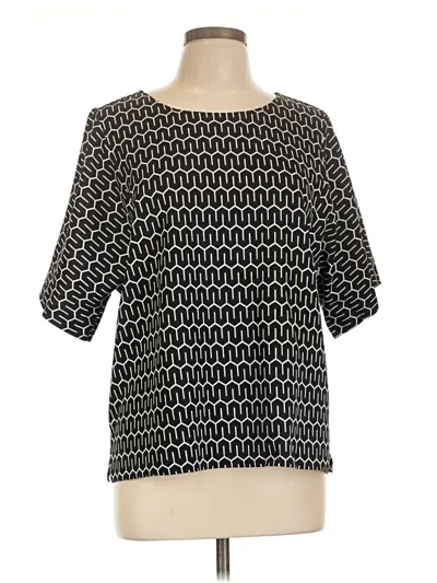 Pre-owned Chico's Short Sleeve Blouse In Black