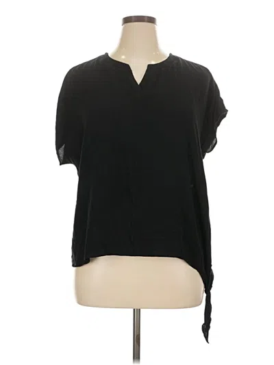 Pre-owned Chico's Short Sleeve Blouse In Black
