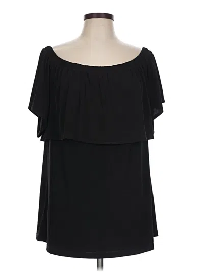 Chico's Short Sleeve Blouse In Black