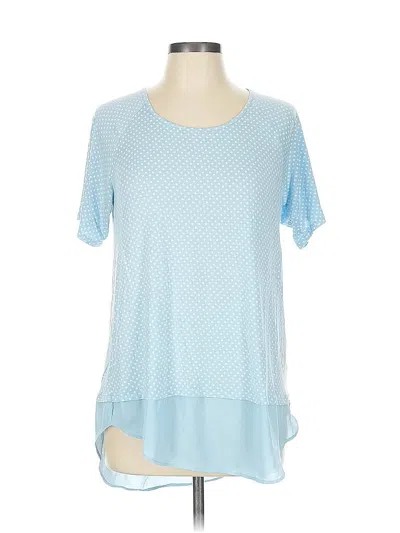 Pre-owned Chico's Short Sleeve Blouse In Blue