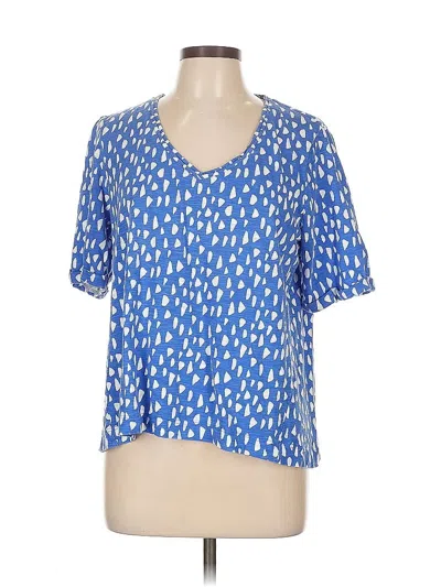 Pre-owned Chico's Short Sleeve Blouse In Blue