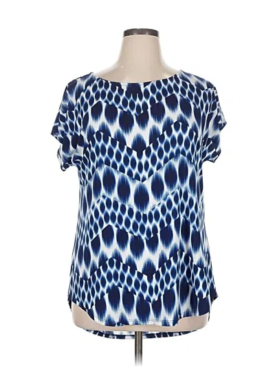 Pre-owned Chico's Short Sleeve Blouse In Blue