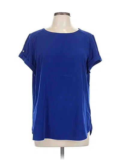 Pre-owned Chico's Short Sleeve Blouse In Blue