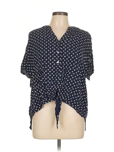 Pre-owned Chico's Short Sleeve Blouse In Blue
