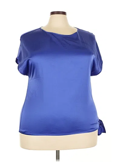 Pre-owned Chico's Short Sleeve Blouse In Blue
