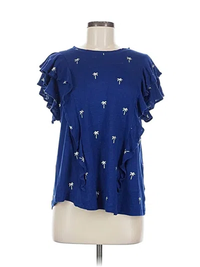 Pre-owned Chico's Short Sleeve Blouse In Blue