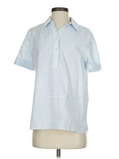 Pre-owned Chico's Short Sleeve Blouse In Blue