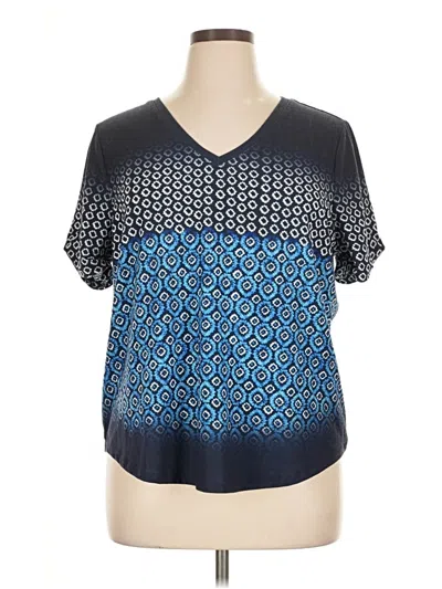 Pre-owned Chico's Short Sleeve Blouse In Blue