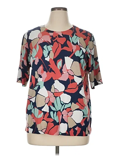 Pre-owned Chico's Short Sleeve Blouse In Blue