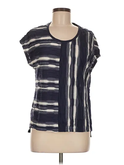 Pre-owned Chico's Short Sleeve Blouse In Blue