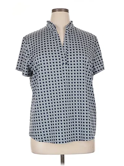 Pre-owned Chico's Short Sleeve Blouse In Blue