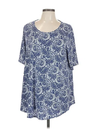 Pre-owned Chico's Short Sleeve Blouse In Blue