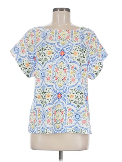 Pre-owned Chico's Short Sleeve Blouse In Blue