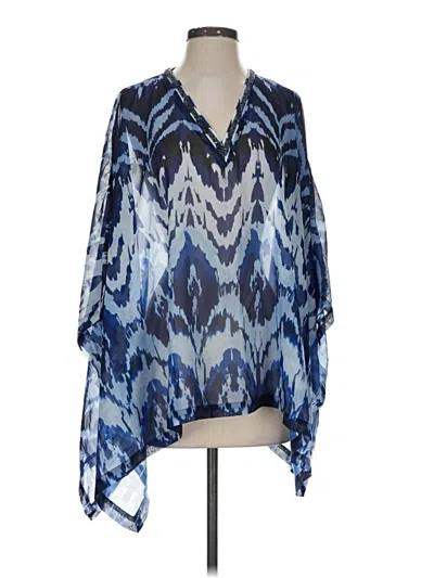 Pre-owned Chico's Short Sleeve Blouse In Blue