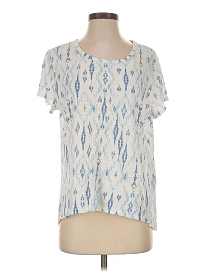 Pre-owned Chico's Short Sleeve Blouse In Blue
