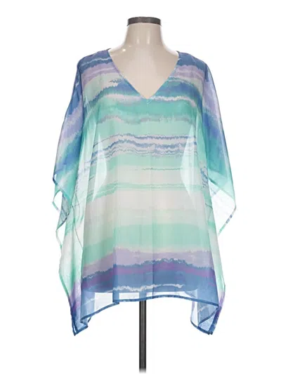 Pre-owned Chico's Short Sleeve Blouse In Blue