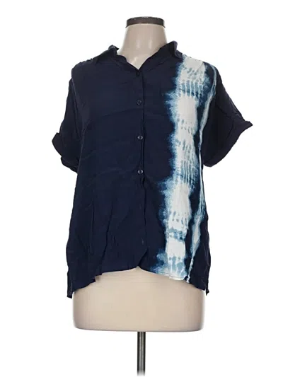 Pre-owned Chico's Short Sleeve Blouse In Blue