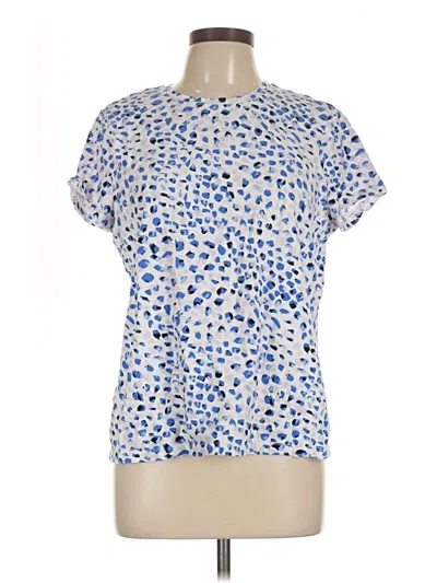 Pre-owned Chico's Short Sleeve Blouse In Blue