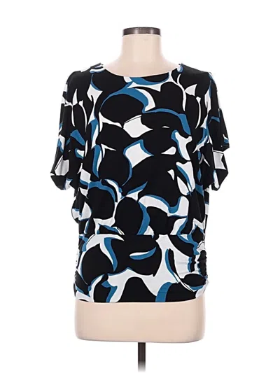 Pre-owned Chico's Short Sleeve Blouse In Blue