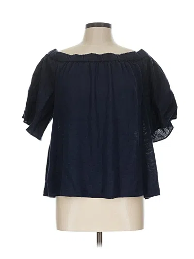 Pre-owned Chico's Short Sleeve Blouse In Blue