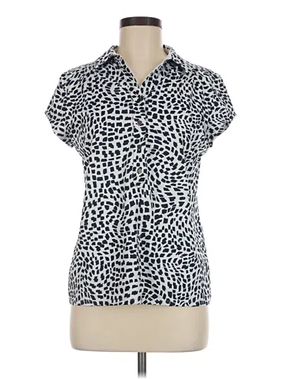 Pre-owned Chico's Short Sleeve Blouse In Blue