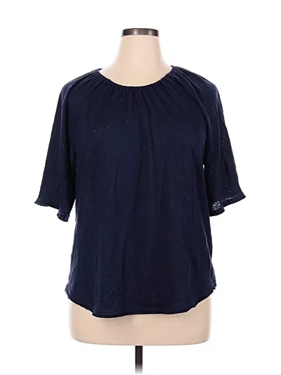Chico's Short Sleeve Blouse In Blue