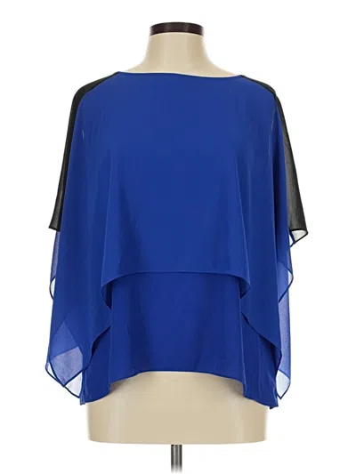 Pre-owned Chico's Short Sleeve Blouse In Blue