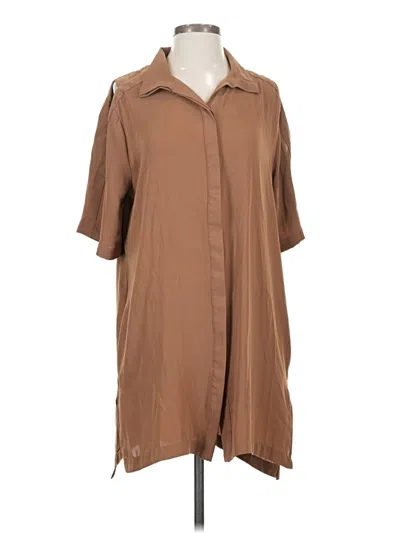 Pre-owned Chico's Short Sleeve Blouse In Brown