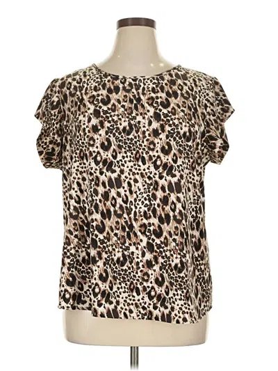 Pre-owned Chico's Short Sleeve Blouse In Brown
