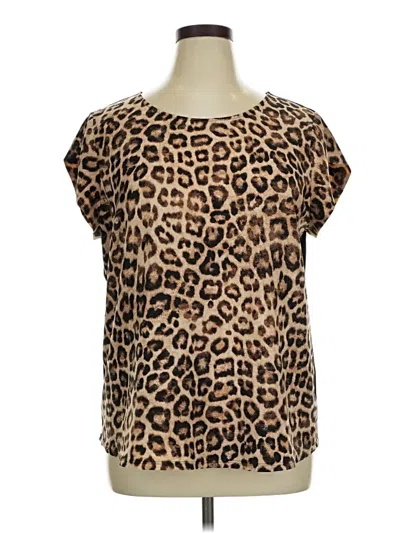 Pre-owned Chico's Short Sleeve Blouse In Brown