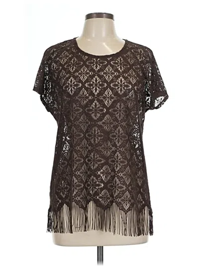 Pre-owned Chico's Short Sleeve Blouse In Brown