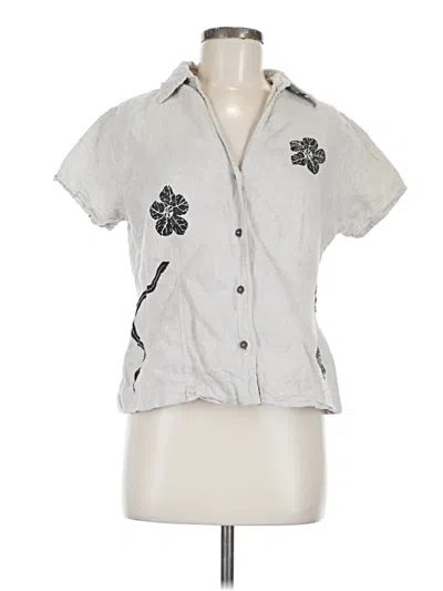 Pre-owned Chico's Short Sleeve Blouse In Gray