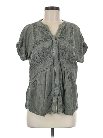 Pre-owned Chico's Short Sleeve Blouse In Gray