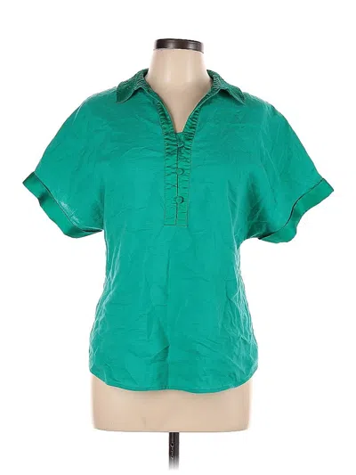 Pre-owned Chico's Short Sleeve Blouse In Green